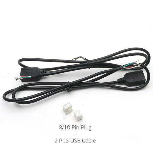 for Universal Dual USB Female Interface to 6 8 Pin PHB Wire Connect Cable Adapter for Car Multimedia Player Android Stereo Radio - (Color Name: 8 10 Pin for DIY)