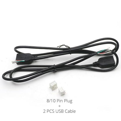 for Universal Dual USB Female Interface to 6 8 Pin PHB Wire Connect Cable Adapter for Car Multimedia Player Android Stereo Radio - (Color Name: 8 10 Pin for DIY)