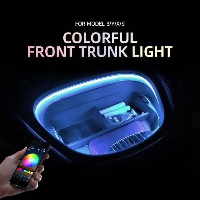 Tlyard Center Console LED Strip Lights for Tesla Model Y 2020-2024, Plug-and-Play, Ambient Light with Human Sensor, Center Console Dashboard Inside Car Lighting Decorations