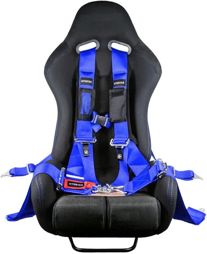 Kyostar 4 Point Harness Set 3 Inch with Ultra Soft Heavy Duty Shoulder Pads (8163 Blue)
