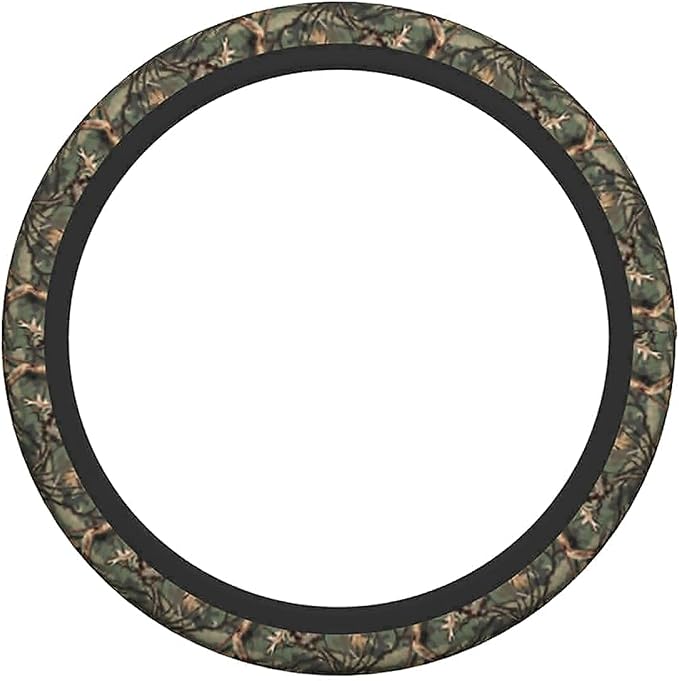 Camo Steering Wheel Covers Non Slip Neoprene Camouflage Tree Pattern Steering Wheel Protector Universal 15 inch for Men Women