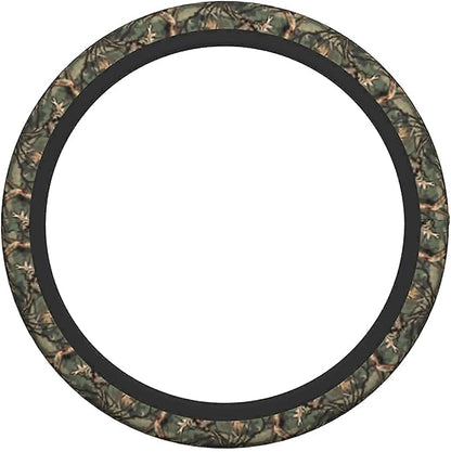 Camo Steering Wheel Covers Non Slip Neoprene Camouflage Tree Pattern Steering Wheel Protector Universal 15 inch for Men Women