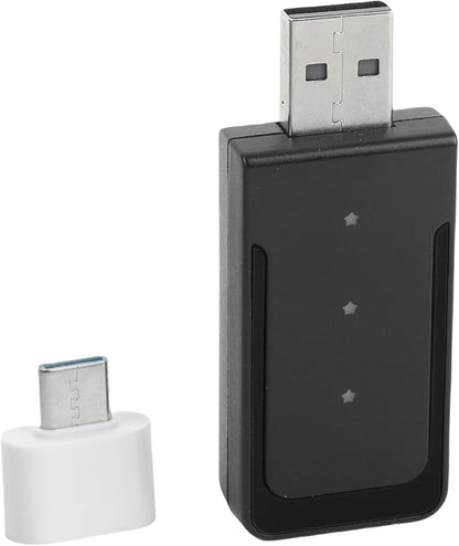 2 in 1 Wireless CarPlay Adapter, Wired to Wireless Converter for CarPlay and Android Auto, Bluetooth 5.0 WiFi Plug and Play Car Dongle CP508A (CP508C)