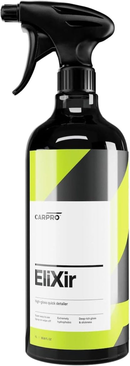CARPRO EliXir Quick Detailer with Sprayer - Quick Detail Provides a Fast Layer of Depth, Gloss, and Hydrophobic Energy - Liter (34oz)