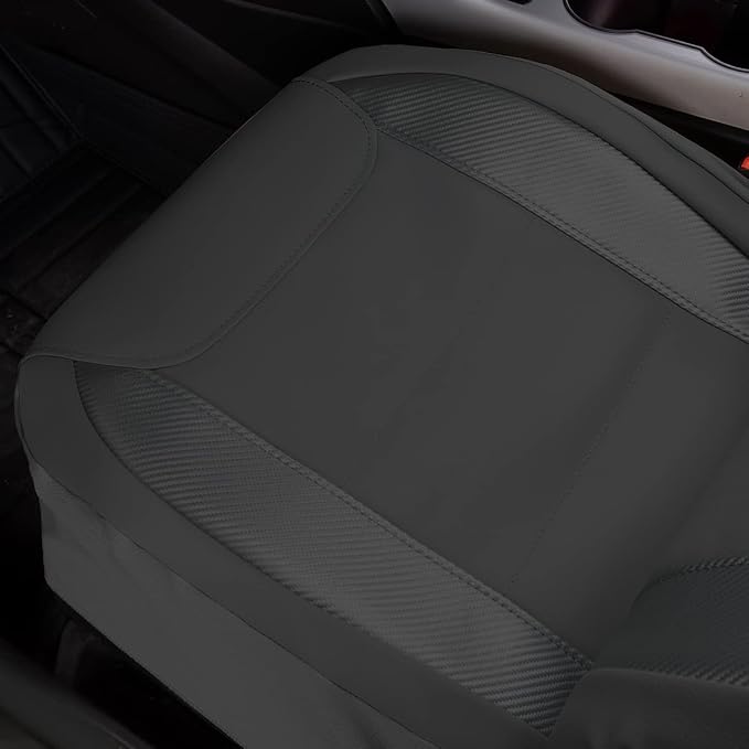 Flying Banner car seat Covers Protects Water Proof Faux Leather Carbon Fiber Fronts Gray Gray