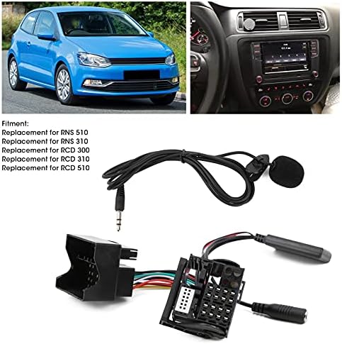 Acouto for RCD 510 Bluetooth Module, Car Microphone with AUX Bluetooth Adapter for RNS 310 510 for RCD 300 310 510, Microphone Adapter Auxiliary Audio Wire 150cm/59in Length Replacement