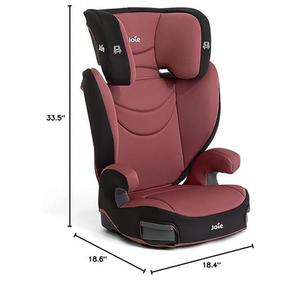 Joie Basil Highback and Backless Booster Car Seat for Big Kids 4 to 12 Years Old, Lightweight 2-in-1 Design (Crimson)