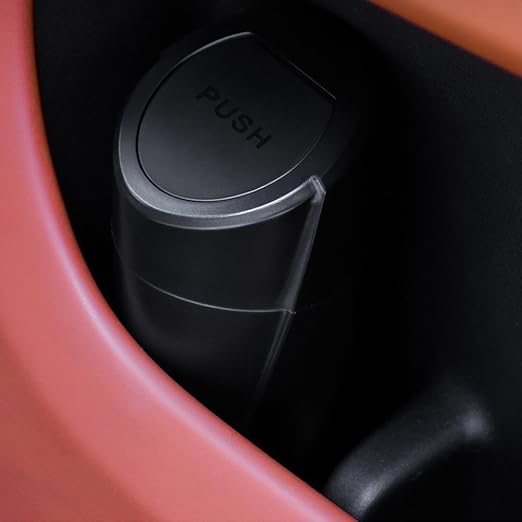Pink Mini Portable Leakproof Car Trash Can with Lid - Auto Garbage Storage Can for Interior, Office, Camping, Living Room