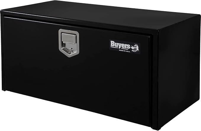 Buyers Products 1702105 Steel Underbody Truck Tool Box 18 x 18 x 36 Inch, Black Powder-Coated 14 Ga Steel, Locking Stainless Paddle Latch, Drop Door, Weather-Resistant, Made in USA