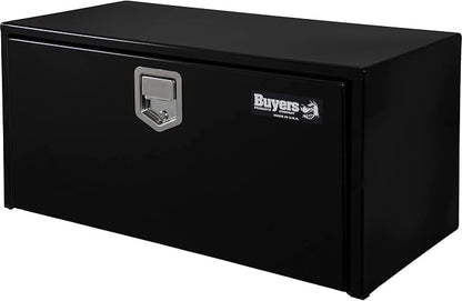 Buyers Products 1703100 14x16x24 Inch Black Steel Underbody Truck Box, Locking Paddle Latch, Recessed Drop Door, Weatherproof Tool Storage for Flatbed and Service Body Trucks, 14 Gauge Steel
