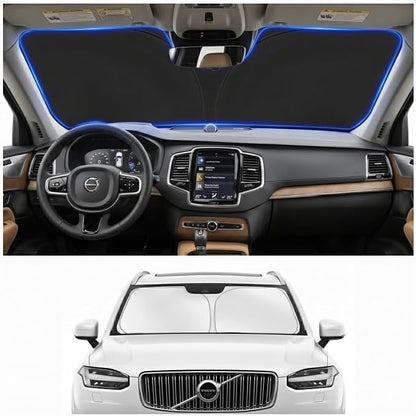 Custom Fit Windshield Sun Shade for Volvo XC90 XC-90 2016-2026 | Custom Fit Windshield Cover, Blocks UV Rays, Double-Layer Heat Shield, Durable Frame, Easy Fold & Storage