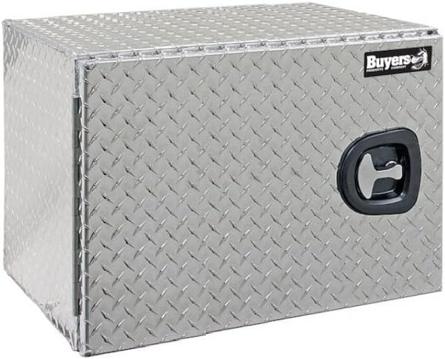 Buyers Products 1702230 Underbody Truck Tool Box with Barn Doors, 24x24x30 Inch, Diamond Tread Aluminum, Made in USA, Compression Latch, Weather Resistant, Toolbox for Flatbeds, Trailers & Work Trucks
