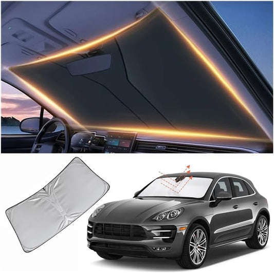 Windshield Sun Shade for Porsche Macan Front Window Shades Cover for 2010-2025 Macan Windshield Sun Visor Protector Car Accessories