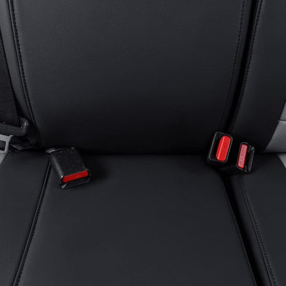 coverdream Tacoma Leather Seat Covers Full Set for 2016-2023 Toyota Tacoma Double Cab/Crew Cab SR,SR5,TRD Off Road,TRD Pro,TRD Sport,Limited,Fully Covered Waterproof Truck Seat Protector (Black/Gray)