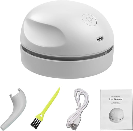 prowithlin Desktop Vacuum Cleaner USB Charging with Vacuum Nozzle Cleaning Brush, Detachable Design & Portable Mini Table Dust Vaccum Cleaners, Cleaning Dust, Crumbs, Piano, Computer, Car Etc(Gray)