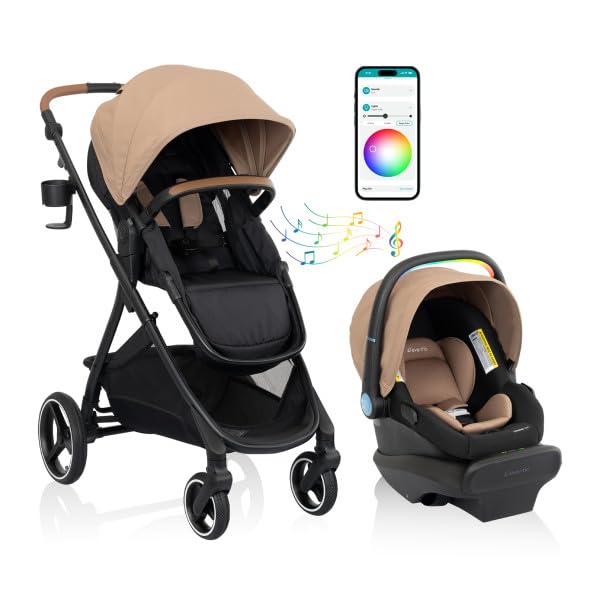Shyft Intuiti Travel System Featuring LiteMax NXT Infant Car Seat with SensorySoothe (Caramel Tan)
