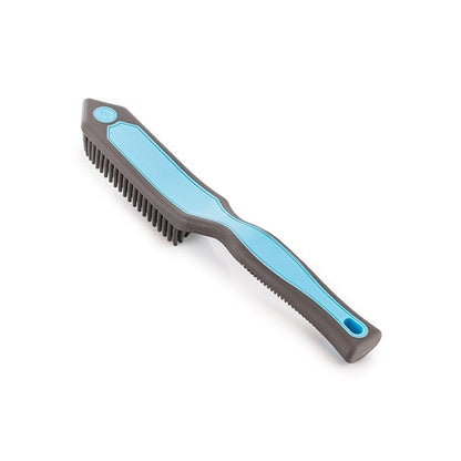 Detail Factory Pet Hair Brush for Car Interior, Rubber Bristle Fur Remover for Carpet, Upholstery, Seats, Cargo Areas & Pet Beds, Light Blue