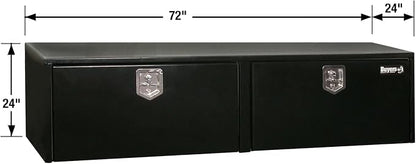 Buyers Products 1704320 Black Steel Underbody Truck Tool Box – 24 x 24 x 72 Inch - Truck Bed & Underbelly RV Storage Box, Locking T-Latch, Weather-Resistant, Heavy-Duty Flatbed Job Box, Made in USA