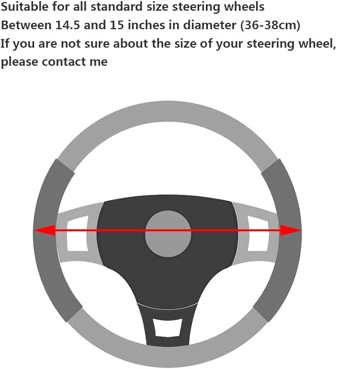 YHONGJT Soft Cute Light Pink Microfiber Leather Anti-Slip Steering Wheel Cover, Universal 15 Inch for Women Girls, Fit Vehicles, Sedans, SUVs, Vans, Trucks