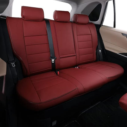 EKR Corolla Seat Covers Custom Fit for Toyota Corolla 2014 2015 2016 2017 2018 2019 L/LE Series Sedan,Leather Car Seat Cover Full Set for SUV-Faux Leather(Burgundy)