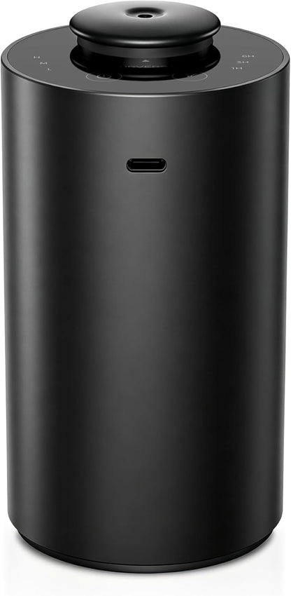 Airversa Waterless Essential Oil Diffuser for Home Aromatherapy Scent Diffusers with 3 Countdown Timer Settings or Timer-Off, 3 Mist Levels for Car Room Studio Office, ANX Premium Metal Black