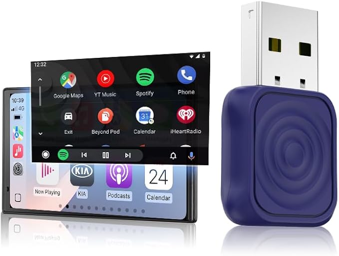 Carlinkit Mini Ultra Wireless CarPlay & Android Auto Adapter - Plug & Play Dongle for iPhone & Android, Convert Wired to Wireless, USB-A/USB-C Fast Connection, Compatible with OEM Wired Cars