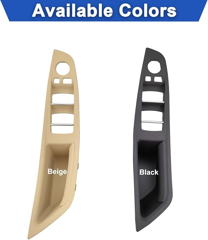Driver Side Door Handle Cover Compatible with BMW 5 Series 520 523 525 528 530 F10/F11/F18 2010-2016, Window Switch Armrest Panel for Left-Hand Drive Models Black