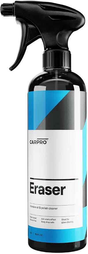 CARPRO Eraser Polish & Oil Remover - Ceramic Coating Prep, Complete Removal of Polishing Oils for Application of CQUARTZ Ceramic Coat, Anti-Static, Dust Free, No Silicone - 500mL (17oz) and Sprayer