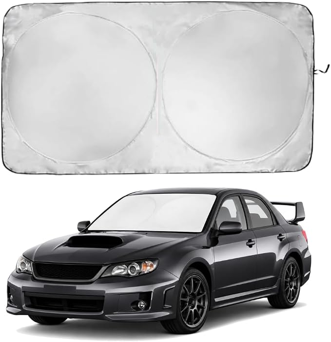 Windshield Sun Shade | Compatible for Subaru Impreza WRX/WRX STI 2008-2015 | Certified 99.87% UVB & 99.02% UVA Car Sun Shade. Award Winning Sunshade - Patented Technology | Car Shades by Kinder Fluff