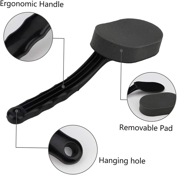 Ergonomic Tire Shine Applicator with Handle Removable Sponge Pad for Tire Dressing and Cleaning Lightweight Design for Easy Use and Storage for Car Detailing