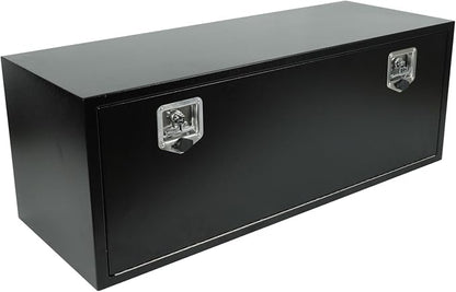 48"X18"X18" Underbody Utility Tool Box Black Heavy Duty Steel Trailer Box Pick Up Truck Toolboxes Storage Organizer w/Lock & Keys