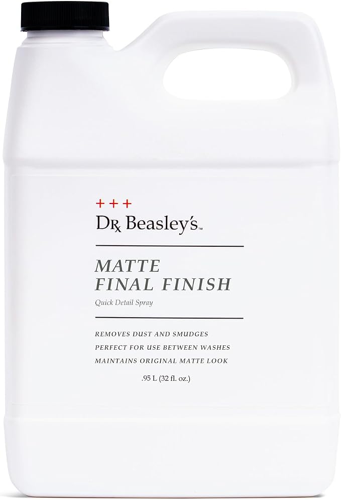 Dr. Beasley’s Matte Final Finish 32oz - Matte Safe Auto Detail Spray for Between Washes, Touch-ups. Removes Dust, Smudges, Water Spots for Showroom Appearance. pH Balanced, No Gloss