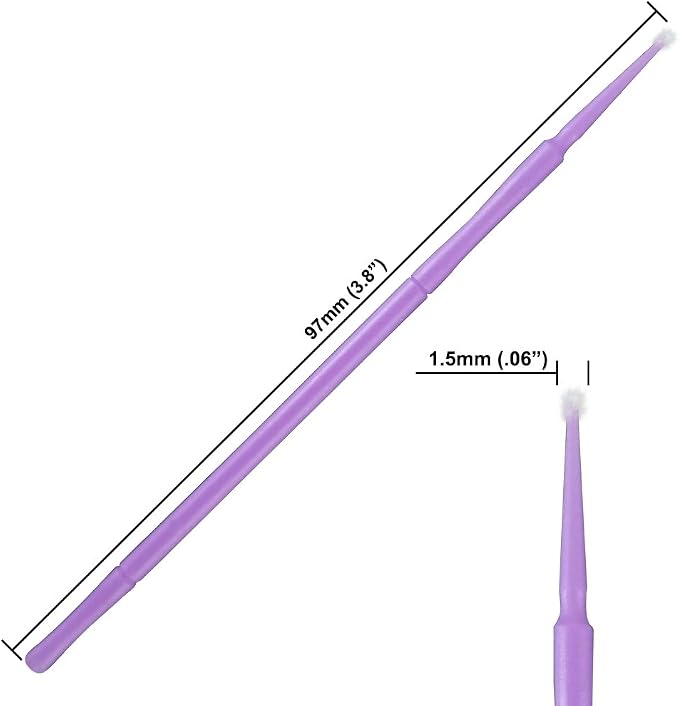 ATLIN Touch Up Paint Brushes, 100 Pack of 1.5mm Disposable Micro Applicators for Automotive Paint Chip Repair