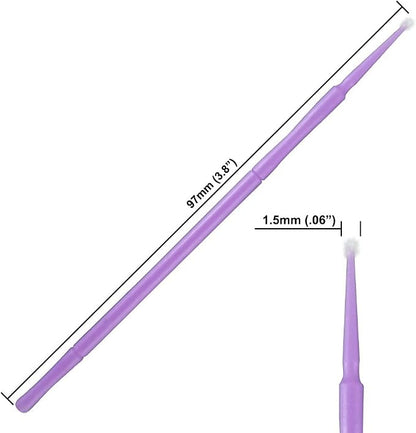 ATLIN Touch Up Paint Brushes, 100 Pack of 1.5mm Disposable Micro Applicators for Automotive Paint Chip Repair