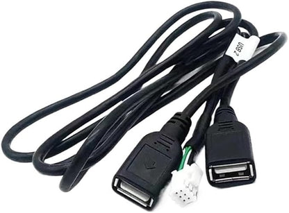  Car Multimedia Player Wire Harness Plug Connector 6 Pin Dual USB Interface Cable Adapter Fit for Android Navigation