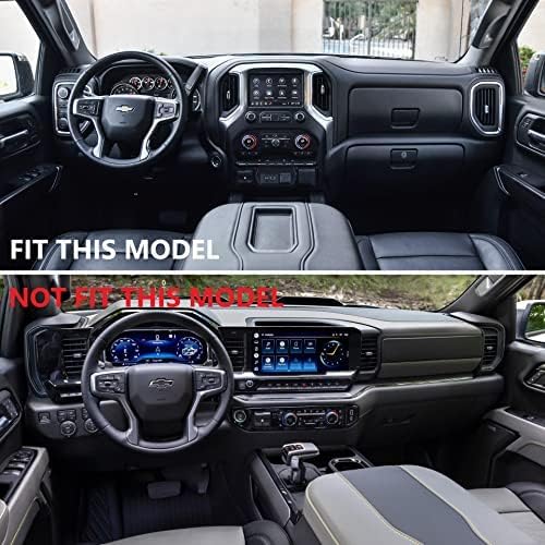 Carbon Fiber Center Console Dashboard Kit Trim for 2019-2026 Chevy Silverado/GMC Sierra 1500 2500 3500 (8-piece Set)