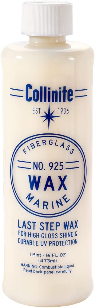 Collinite 925 Wax- Marine/RV Carnauba + Polymer Wax Sealant for Long-Lasting Fiberglass Protection. Easy to Apply+DA Friendly. Prevents Oxidation + Provides High Gloss Shine+UV Protection (16 fl oz)