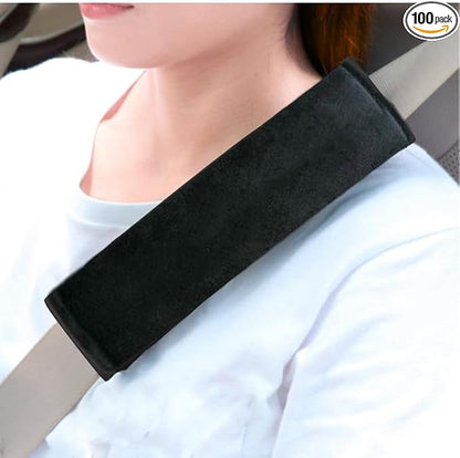 GUAN 2 Packs Car Seatbelt Covers Shoulder Super Soft Pad for Adults Kids Women & Men, Universal Seat Belt Cover for Handbag Camera Backpack Straps, Shoulder Pad Protector,Black,10.5in