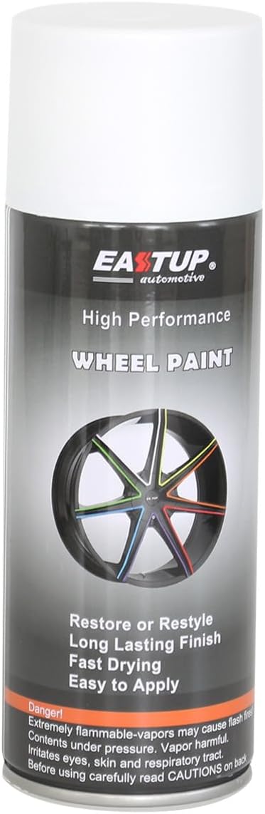 EASTUP remium Matt White Acrylic Enamel Wheel Spray Paint - Brilliant Finish, High Durability, Fade-resistant, Quick Drying Rim Coating
