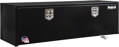 Buyers Products 1702315 Black Steel Underbody Truck Tool Box – 18 x 18 x 60 Inch - Truck Bed & Underbelly RV Storage Box, Locking T-Latch, Weather-Resistant, Heavy-Duty Flatbed Job Box, Made in USA