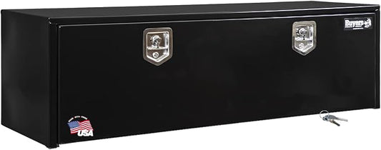 Buyers Products 1702315 Black Steel Underbody Truck Tool Box – 18 x 18 x 60 Inch - Truck Bed & Underbelly RV Storage Box, Locking T-Latch, Weather-Resistant, Heavy-Duty Flatbed Job Box, Made in USA