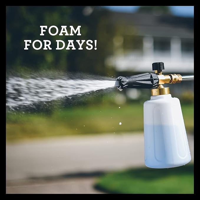 TriNova Foam Cannon for Pressure Washer - Original Wide Neck, Wide Base Heavy Duty Foam Gun for Detailing