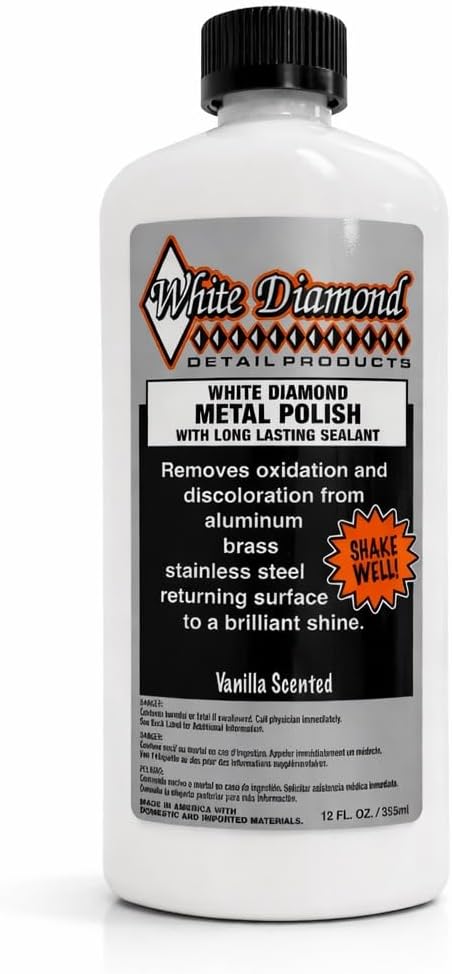 Schultz Laboratories Metal Polish with Long Lasting Sealant, 12 fl oz is a Cleaner, Polisher and protectant All in one. Removes Oxidation and Discoloration from Aluminum, Brass, Chrome and More