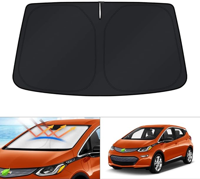 KUST Windshield Sun Shade for 2017-2025 2026 Chevrolet Bolt EV Hatchback Accessories (NOT for Chevy Bolt EUV) Window Sunshade Sun Visor Protector Foldable Blocks UV Rays Keep Car Cooler