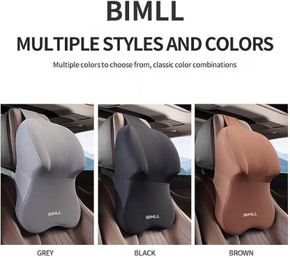 Car Neck Pillow, Ergonomic Memory Foam, Comfortable and Breathable, not stuffy, Relieve Lower Back Fatigue and Neck Strain, Suitable for Most Vehicle Models (Coffee Brown)