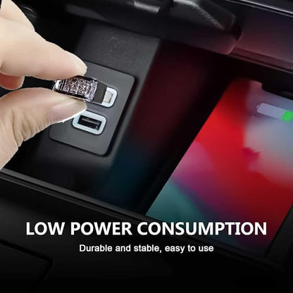 4 PCS USB LED Car Interior Ambient Lighting Kit, Portable Plug-in Atmosphere Lamp Decor Night Light, Universal Vehicle Interior Accessories for Most Cars (Red)