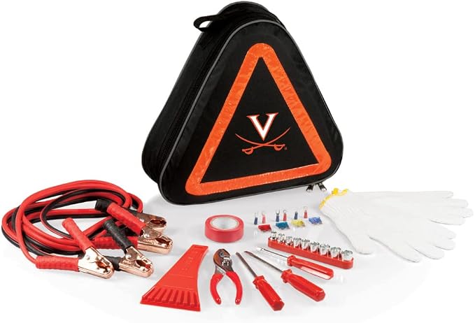 PICNIC TIME NCAA Roadside Emergency Car Kit - Auto Vehicle Safety Road Side Assistance with Jumper Cables and Car Tool Kit