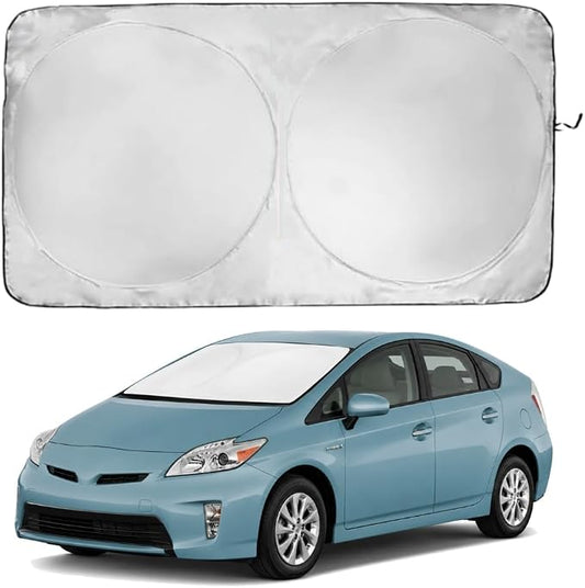 Windshield Sun Shade | Compatible for Toyota Prius Hatchback (2010-2015) | Certified 99.87% UVB & 99.02% UVA Car Sun Shade. Award Winning Sunshade - Patented Technology | Car Shades by Kinder Fluff