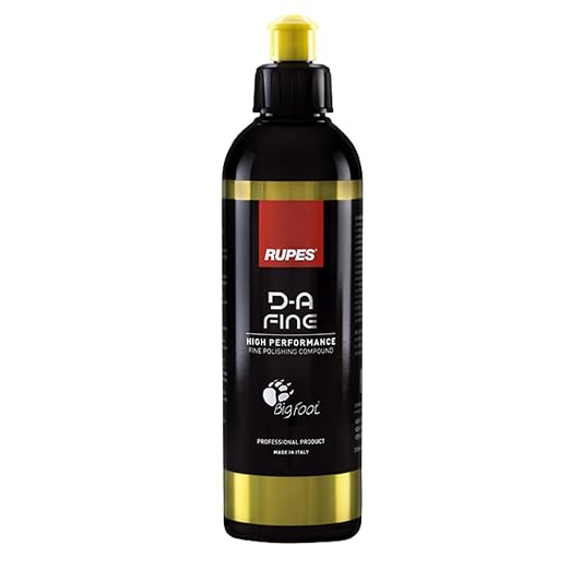 RUPES 9.DAFINE250 Pack of 1 250 ml Yellow D-A Fine High Performance Polishing Compound for Car Detailing & Removing Scratches| Removes Fine Defects | Micro-Abrasive Technology | Removes Swirl Marks