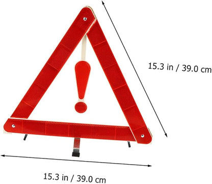 4Pcs Car Safety Triangle Kit Road Warning Signs for Situations Easy to Install Resistant to Wind and Wear for Vehicle Maintenance and Roadside Assistance
